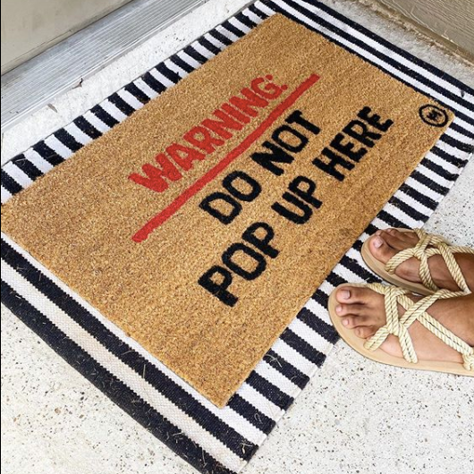WARNING DO NOT POP UP MAT