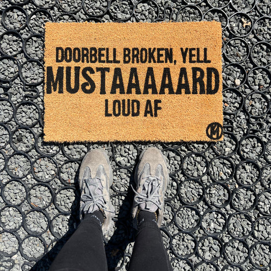 DOORBELL BROKEN YELL MUSTARD LOUD AF KENDRICK MAT
