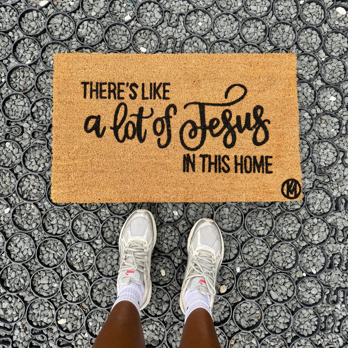 THERE’S LIKE A LOT OF JESUS IN THIS HOME MAT