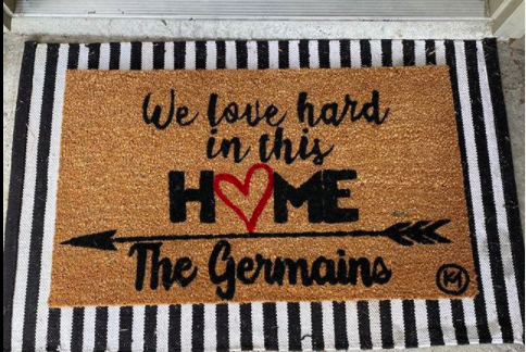 WE LOVE HARD IN THIS HOME MAT