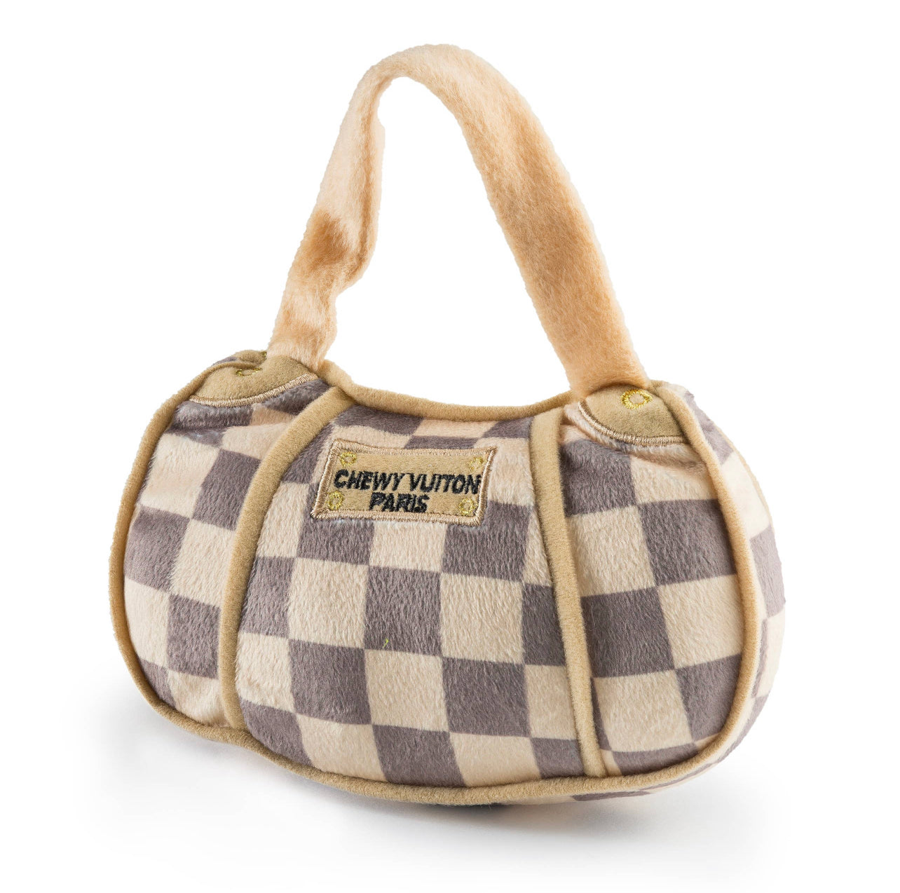 CHEWY VUITON BAG DOG TOY (BROWN)