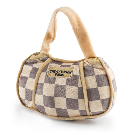 CHEWY VUITON BAG DOG TOY (BROWN)