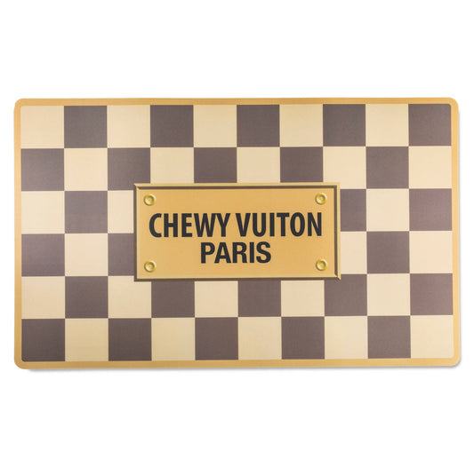 CHEWY VUITON DOG MAT (BROWN)