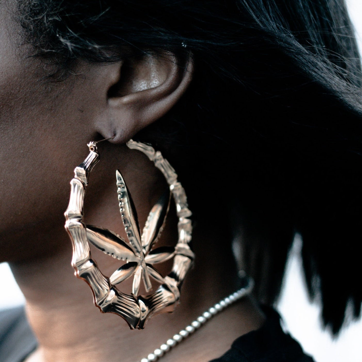 CANNABIS BAMBOO EARRINGS