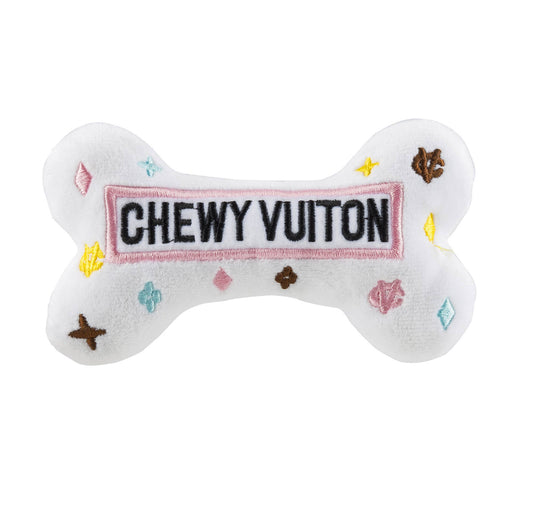 CHEWY VUITON BAG DOG TOY (WHITE)